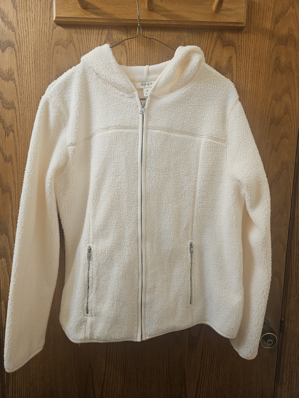 Cozy White Sherpa Zip-Up Hoodie Jacket